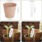 Peat Pots, 60 Pack Plant Starter Round Nursery Pot - Image 3