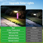 intelamp Solar Spot Lights Outdoor Waterproof, 4000mAh RGB LED Landscape Lights - Image 2