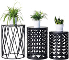 HFHOME Multifunctional Nesting Round Metal Coffee End Tables by HFHOME