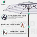 JEAREY 7.5FT Patio Umbrella Outdoor Market Umbrella - Image 3