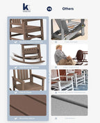 KINGYES Outdoor Rocking Chair Set of 2, High Density Polyethylene Patio Rocking - Image 6