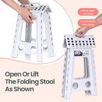 Delxo Folding Step Stool 17.5 Inch White Step Stools - Image 5