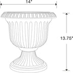 Southern Patio 2 Pack Utopian Urn Planter, Large 14 Inch Outdoor Pot, - Image 9