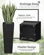 Greesum 32 Inch Tall Plastic Planters, Detachable Inner Pot & Drainage Holes - Image 4