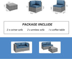 Shintenchi 5 Pieces Outdoor Patio Furniture Sets, Patio Sectional Sofa Couch - Image 6
