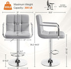 Yaheetech Bar Stools Set of 2, PU Leather Adjustable Swivel Barstools, - Image 3