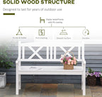 Outsunny 2-Seater Wooden Garden Bench, 4FT Outdoor Patio Loveseat - Image 6