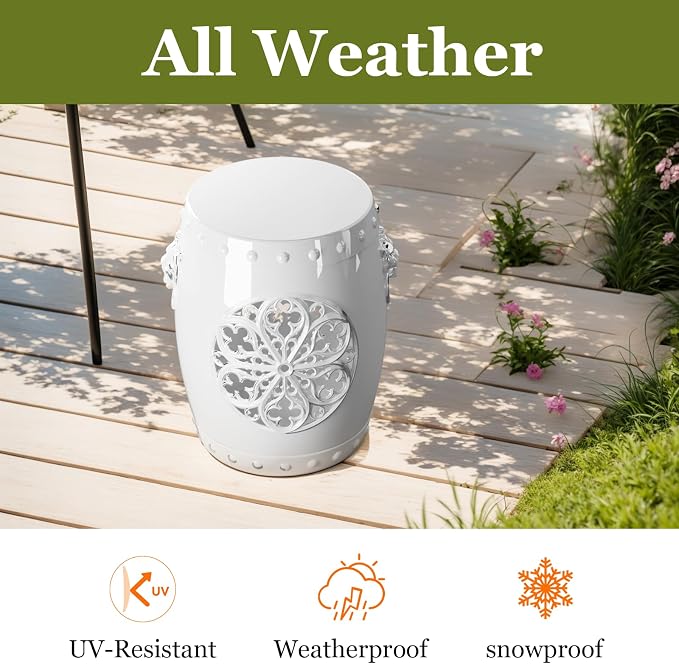 EFU Resin Garden Stool Indoor Outdoor, Decorative Antique Classic-Like - Image 5