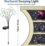 Solar Garden Lights 2 Pack Waterproof Swaying Starburst Light Solar Outdoor - Image 2