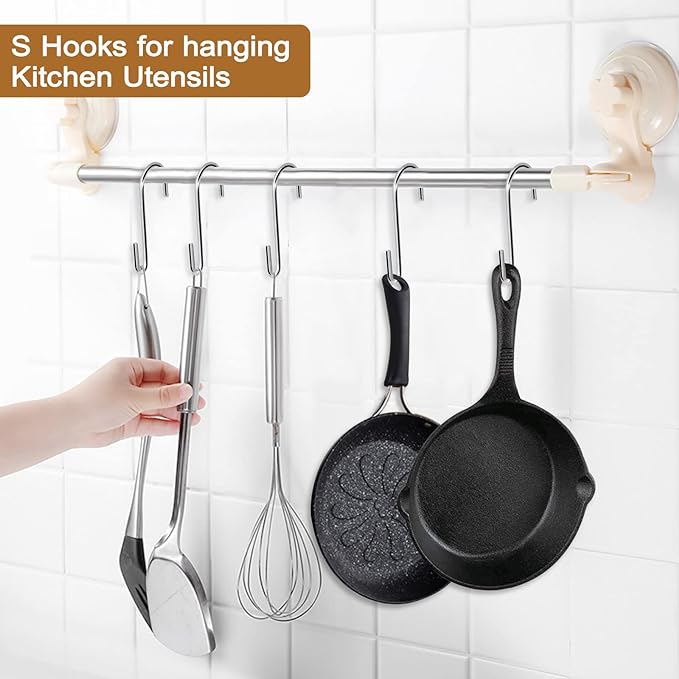 30 Pack 3 Inch S Hooks Heavy Duty Pan Pot Holder Rack Hooks Hanging Hangers S - Image 5