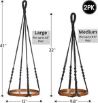 2 Pack Macrame Plant Hanger | Plant Hanger Indoor, Hanging Planter Shelf | - Image 3