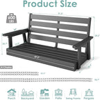 IVY&LANE Outdoor Porch Swing | HDPE Plastic | 2-Person | Hanging Bench Swings | - Image 2