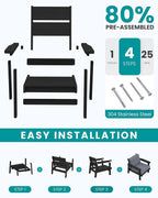 SERWALL HDPE Outdoor Couch Set of 2 - Image 7