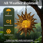 Solar Lights Outdoor Garden Decor Hanging Lanterns Decoration Metal Sunflower - Image 6