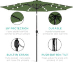Best Choice Products 10ft Solar Polyester LED Lighted Patio Umbrella w/Tilt - Image 5