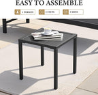 Crestlive Products Aluminum Outdoor Side Table Set of 2, Pool Lounge Chair Side - Image 7