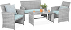 Best Choice Products 4-Piece Outdoor Wicker Patio Conversation Furniture Set by BestChoiceProducts
