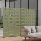 Casaphoria Metal Privacy Screen Outdoor, Light Green-Star - Image 2