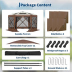11.5x11.5FT 6-Sided Pop Up Gazebo Tent，One-Push Setup Canopy Tent - Image 9