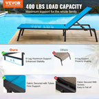 VEVOR Chaise Lounge Chairs Outdoor, Aluminum Patio Lounge Chairs - Image 4