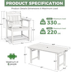 HDPE Outdoor Patio Dining Set - Image 2