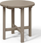 WestinTrends Dylan Adirondack Round Outdoor Side Table, Weathered Wood - Image 4