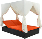 Wicker Metal Outdoor Bed Lounger - Image 4