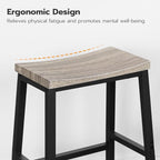 HOOBRO Bar Stools, 23.6 Inch Saddle Kitchen Counter Stools - Image 6
