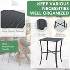 Tangkula 3 Piece Patio Bar Set, Outdoor Bistro Set w/ 27.5" Square Table - Image 5