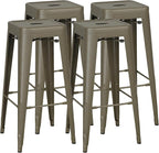 Shahoo 30 Inches Metal Bar Stools Counter Height Stackable Backless Stools by BuynowfromShahoo