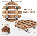 2 Pack Plant Stand with Wheels, Plant Caddies with 360° Lockable Smooth Sliding - Image 5