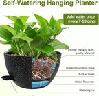 WOUSIWER Self Watering Hanging Planters, 2 Pack 12'' Plastic Pots - Image 6