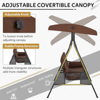 U-MAX 3-Seat Porch Swing Chair Steel Frame, Patio Swing Chair - Image 4
