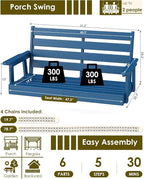 GREENVINES Porch Swing | 51’’ | HDPE Plastic | - Image 2