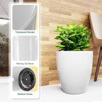 QCQHDU 10 inch Plant Pot with Drainage Hole, 2 Pack Sturdy Pots - Image 2