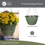 The HC Companies 13 Inch Wrapt Hanging Planters, Lightweight UV-Resistant - Image 2