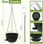 WOUSIWER Self Watering Hanging Planters, 2 Pack 10'' Plastic Pots - Image 4