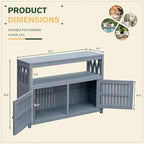 Greesum 2-Tier Outdoor Storage Cabinet in Acacia Wood, - Image 3