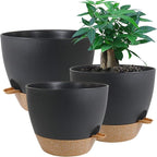 Large Self Watering Pots, 12/10/9 Plastic Planters by UOUZ