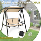 Tangkula 2-Person Patio Swing, Weather Resistant Porch Swing - Image 8