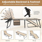 GYMAX Lounge Chairs for Outside, Extra High Folding Beach Tanning Lounger - Image 4