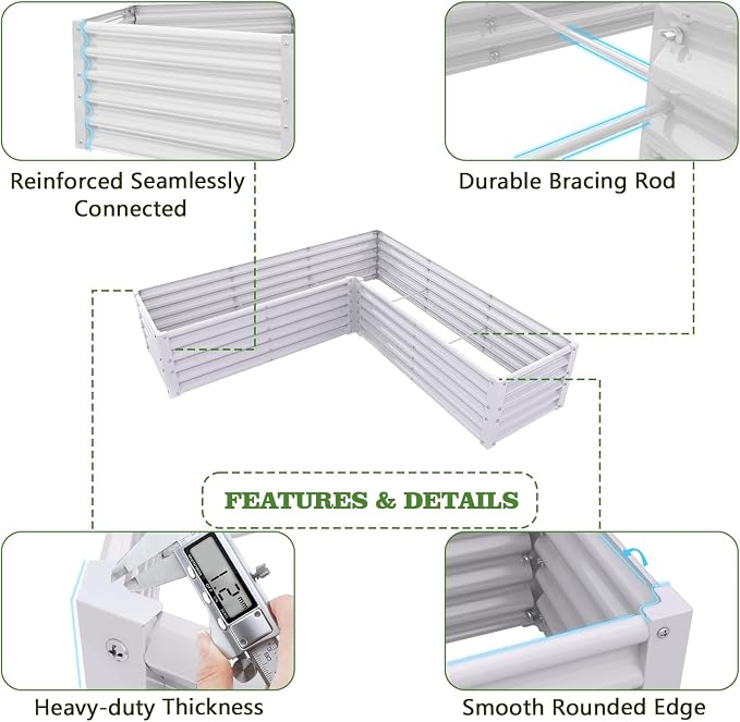 A ANLEOLIFE Set of 12, 18 Inch Tall Raised Garden Beds Kit, Rectangular & - Image 4