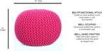 FRELISH DECOR Round Pouf Ottoman Hand Knitted 100% Cotton Pouf Foot Stool - Image 3