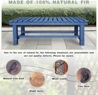 Outdoor Garden Wood Bench, 2-Person Weatherproof Wooden Bench Park Narrow Bench - Image 6