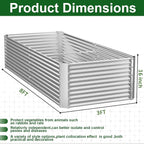 2 Pack Tall 8x3FT Corrugated Galvanized Steel Raised Garden Bed Outdoor - Image 6