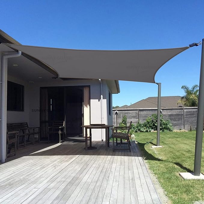 SUNNY GUARD Sun Shade Sail 6.5/8/10/12/16/20 Rectangle UV Block Sunshade by SUNNYGUARD