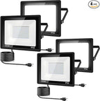 4Pack LED Flood Light Outdoor, 250W LED Work Light 25500lm by garageangle