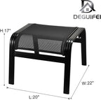 Patio Footstools Outdoor Foot Rest Aluminum Patio Ottomans Portable Seat Wicker - Image 3
