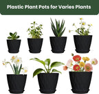 7/6.5/6/5.5/5/4.5/4 inch Plastic Plant Pots, 7 Pack Flower Planter - Image 5
