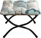 HollyHOME 15" Folding Footrest Stool, Upholstered Small Foldable Ottoman - Image 9
